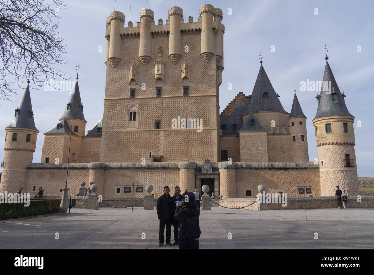 Alcázar of Segovia and the Tower of John II, Torre de Juan II Stock Photo