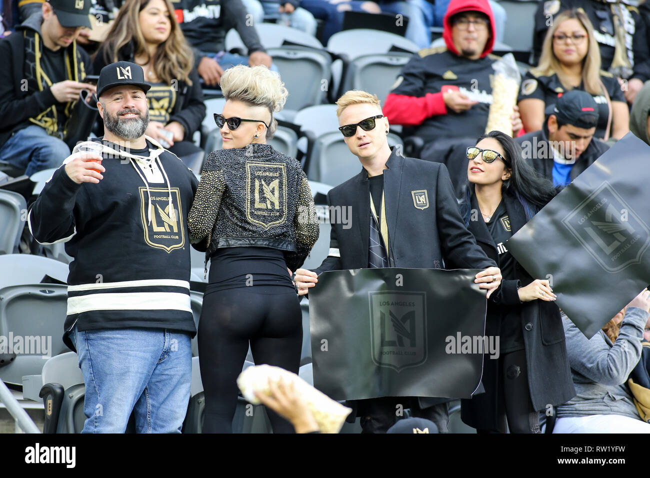 Los Angeles, CA, USA. 03rd Mar, 2019. MLS 2019: Fans during the Los Angeles  Football Club vs Sporting KC at BANC OF CALIFORNIA Stadium in Los Angeles,  Ca on March 03, 2019.