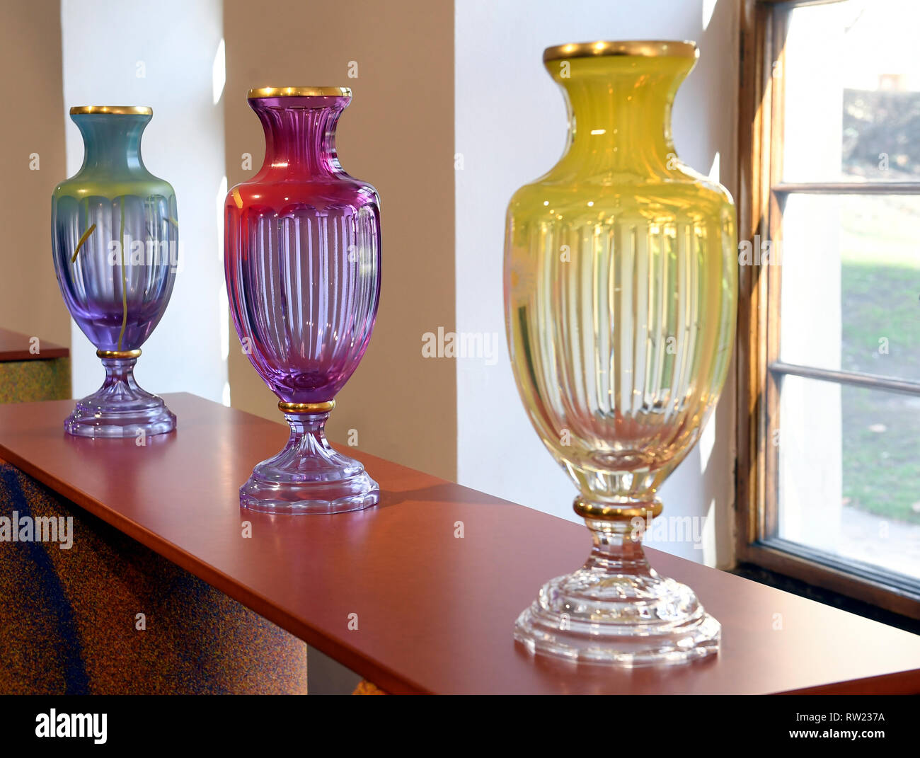 A Work By Frantisek Jungvirt Is Seen During The Fresh Colours Joint Exhibition In The Portheimka Glass Museum In Prague Czech Republic On March 4 19 One Day Prior To The