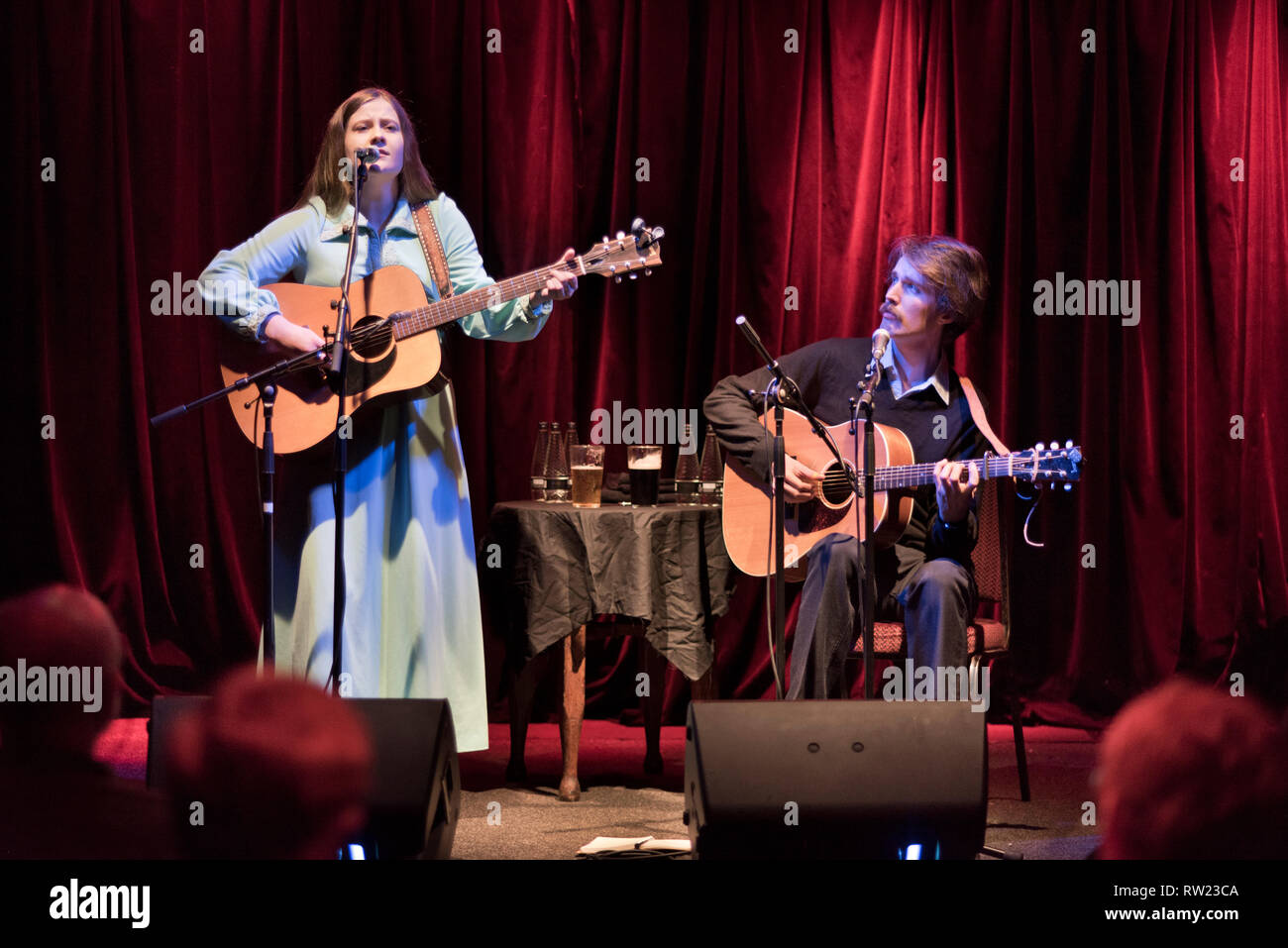 Hebden Bridge, Yorkshire, UK. 3rd March, 2019. Canadian country-folk duo Kacy and Clayton in concert at The Trades Club, Hebden Bridge, West Yorkshire, 3rd March 2019 Credit: John Bentley/Alamy Live News Stock Photo