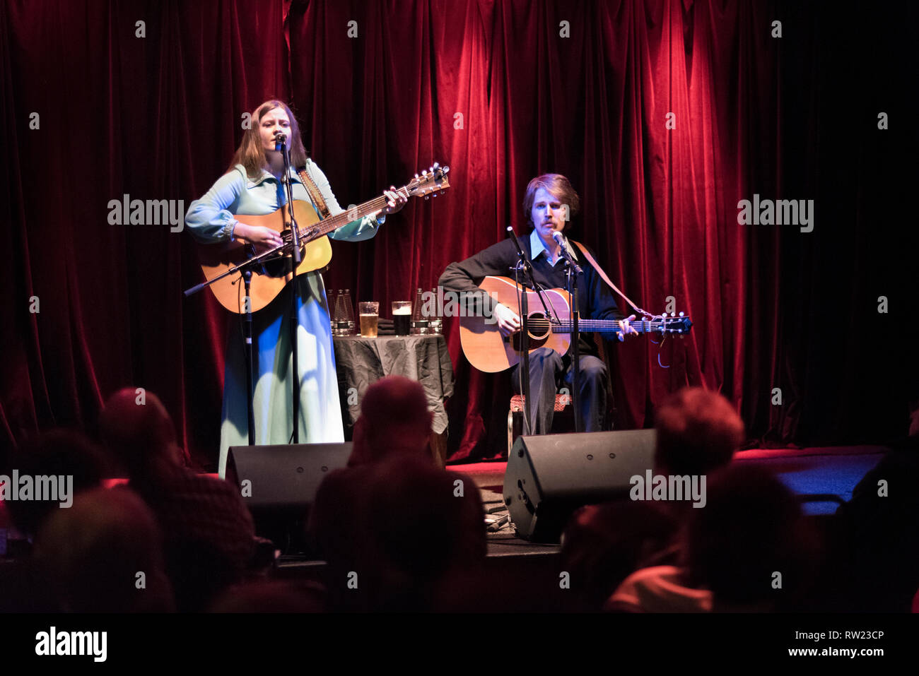 Hebden Bridge, Yorkshire, UK. 3rd March, 2019. Canadian country-folk duo Kacy and Clayton in concert at The Trades Club, Hebden Bridge, West Yorkshire, 3rd March 2019 Credit: John Bentley/Alamy Live News Stock Photo