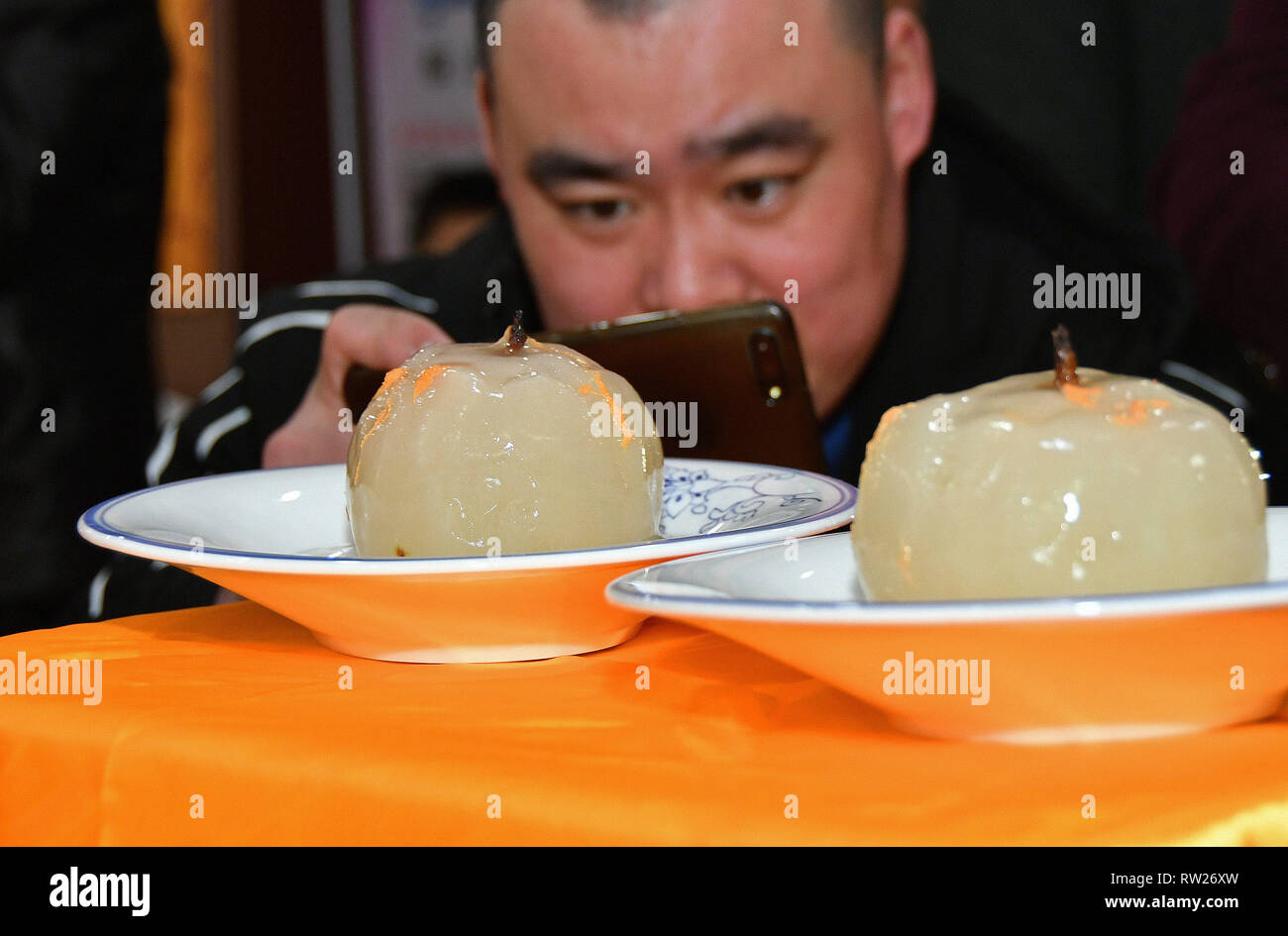 Yantai, China. 4th Mar, 2019. Yantai, CHINA-Various food can be seen at the Shandong Cuisine Expo is held in Yantai, east China's Shandong Province. Credit: ZUMA Press, Inc./Alamy Live News Stock Photo