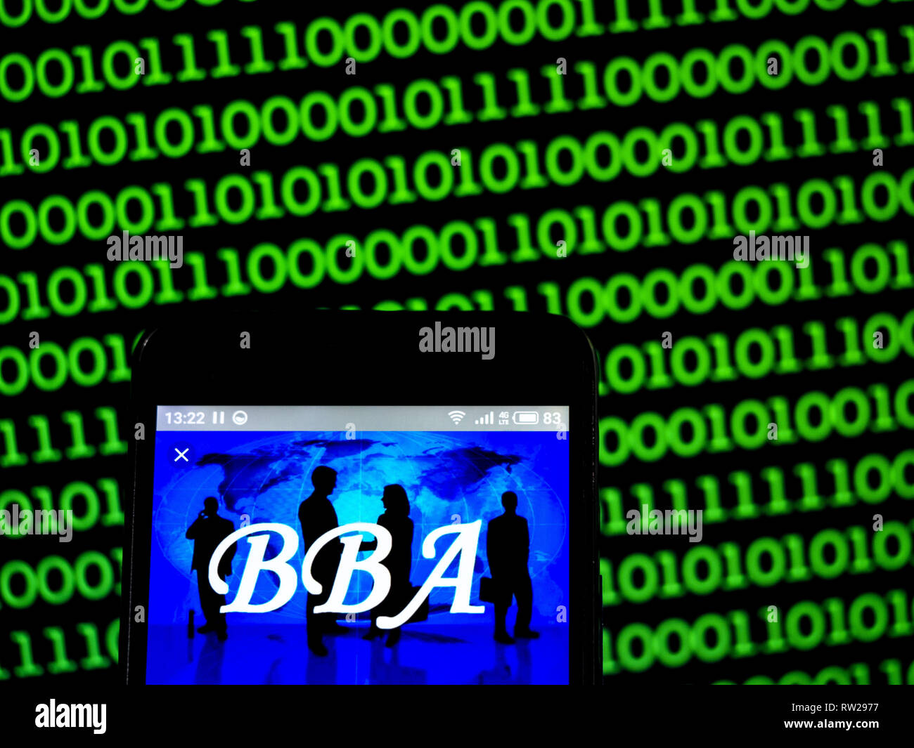 March 4, 2019 - Ukraine - BBA in Education logo seen displayed on a smart phone. (Credit Image: © Igor Golovniov/SOPA Images via ZUMA Wire) Stock Photo