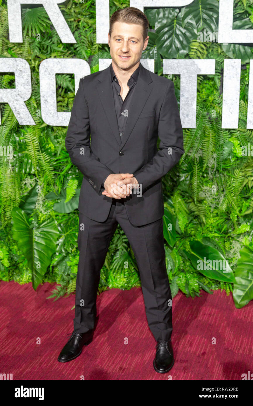 New York, New York, USA. 3rd March, 2019. Actor Ben McKenzie attends the world premiere of Netflix’s “Triple Frontier” at Jazz at Lincoln Center in New York City on March 3, 2019. Credit: Jeremy Burke/Alamy Live News Stock Photo