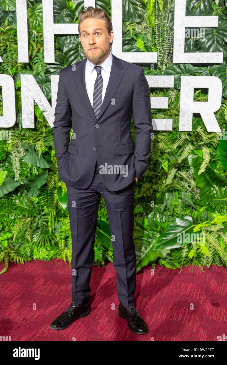 New York, New York, USA. 3rd March, 2019. Actor Charlie Hunnam attends the world premiere of Netflix’s “Triple Frontier” at Jazz at Lincoln Center in New York City on March 3, 2019. Credit: Jeremy Burke/Alamy Live News Stock Photo