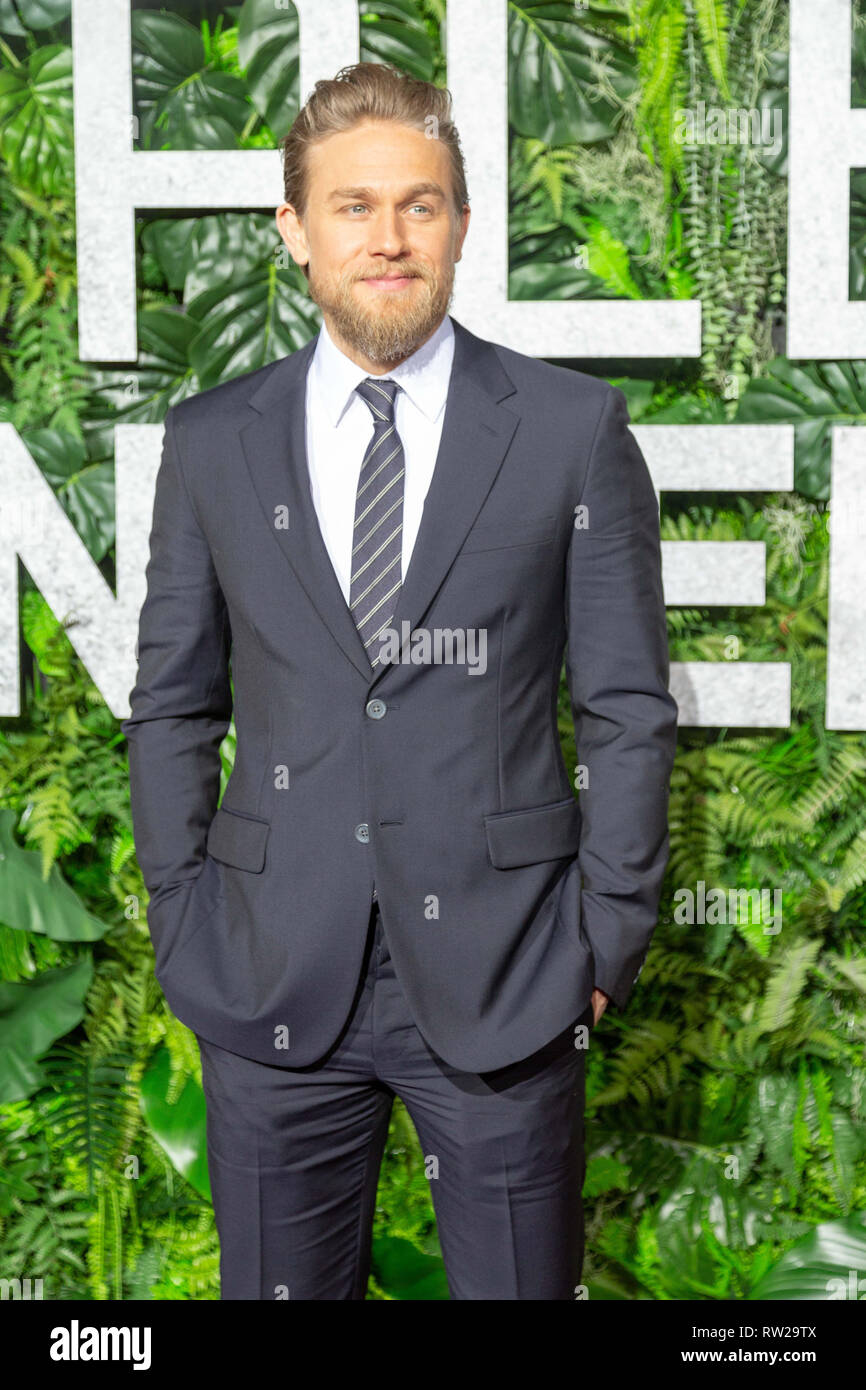 New York, New York, USA. 3rd March, 2019. Actor Charlie Hunnam attends the world premiere of Netflix’s “Triple Frontier” at Jazz at Lincoln Center in New York City on March 3, 2019. Credit: Jeremy Burke/Alamy Live News Stock Photo