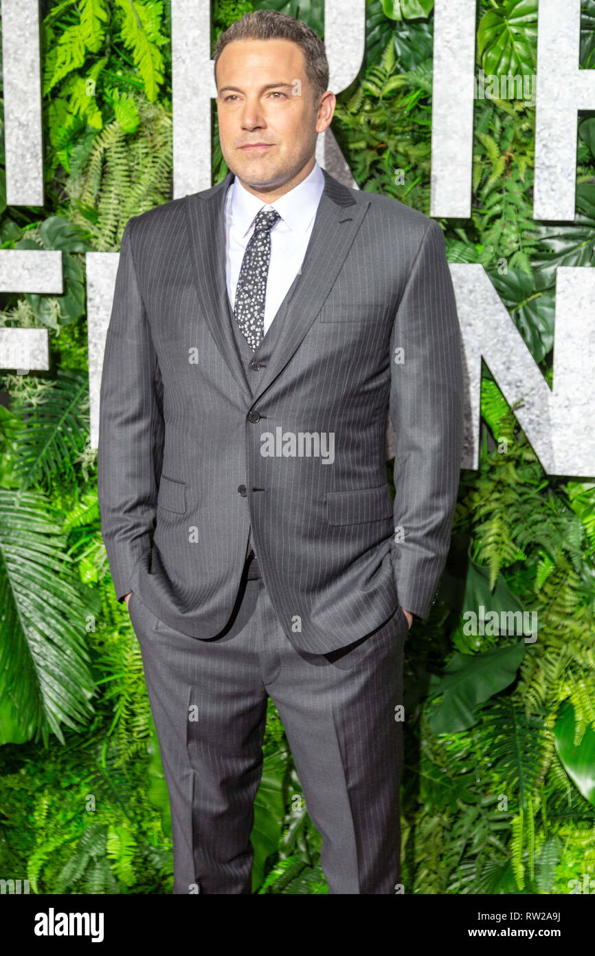 New York, New York, USA. 3rd March, 2019. Actor Ben Affleck attends the world premiere of Netflix’s “Triple Frontier” at Jazz at Lincoln Center in New York City on March 3, 2019. Credit: Jeremy Burke/Alamy Live News Stock Photo