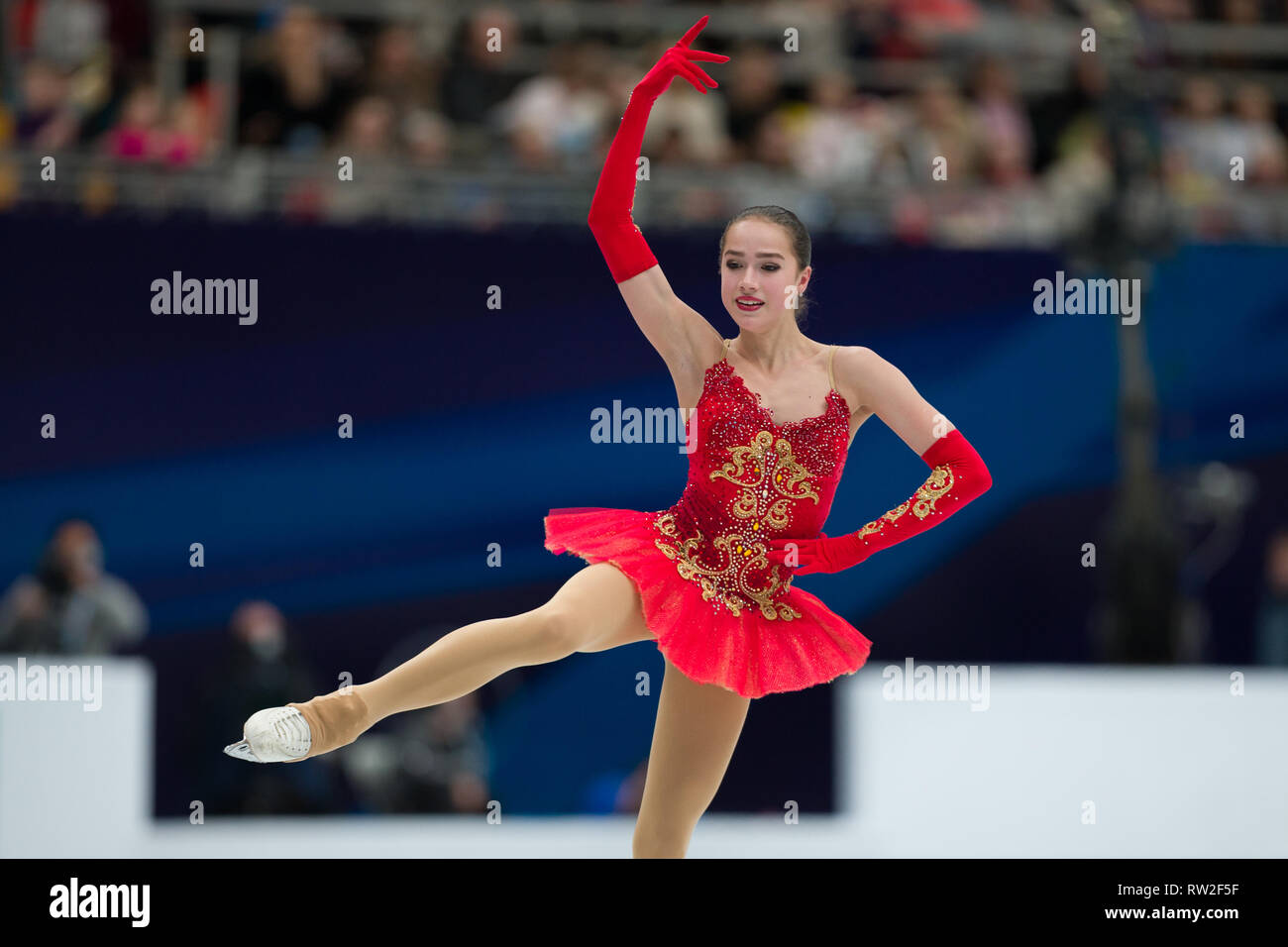 Alina Zagitova from Russian during 2018 European figure skating  championships Stock Photo - Alamy