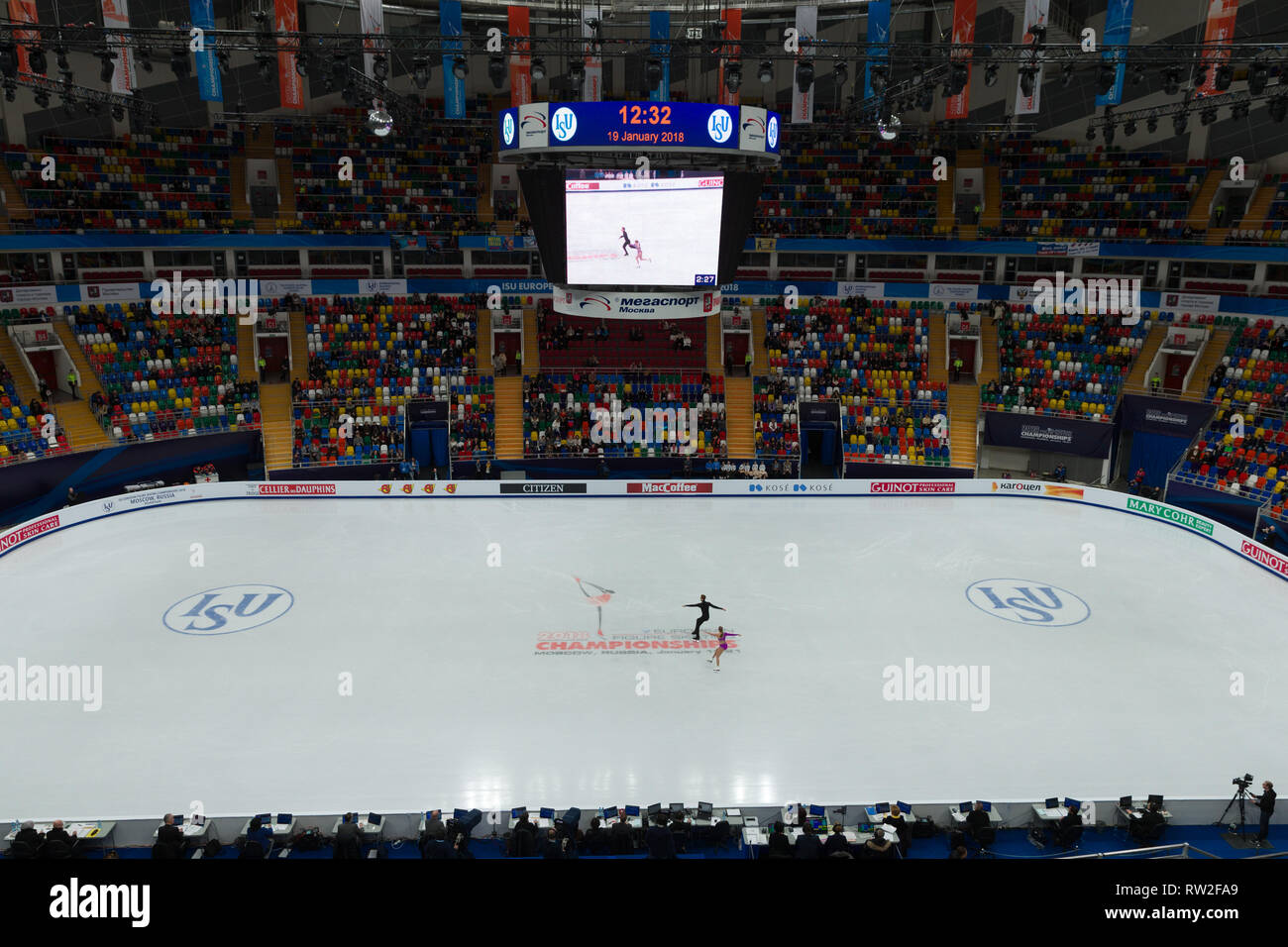 during 2018 European figure skating championships Stock Photo