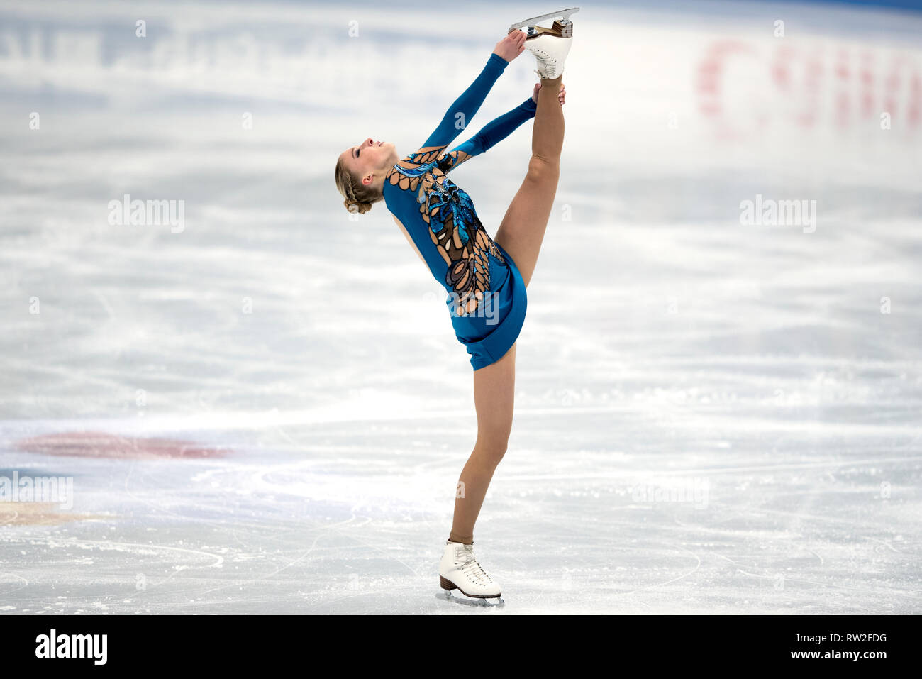Maria Sotskova from Russia during 2017 world figure skating championships Stock Photo