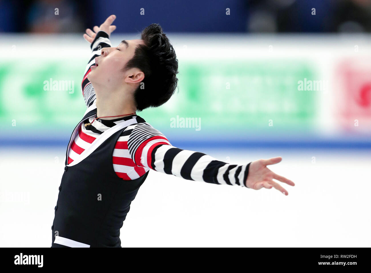Jin Boyang from China during 2017 world figure skating championships Stock Photo