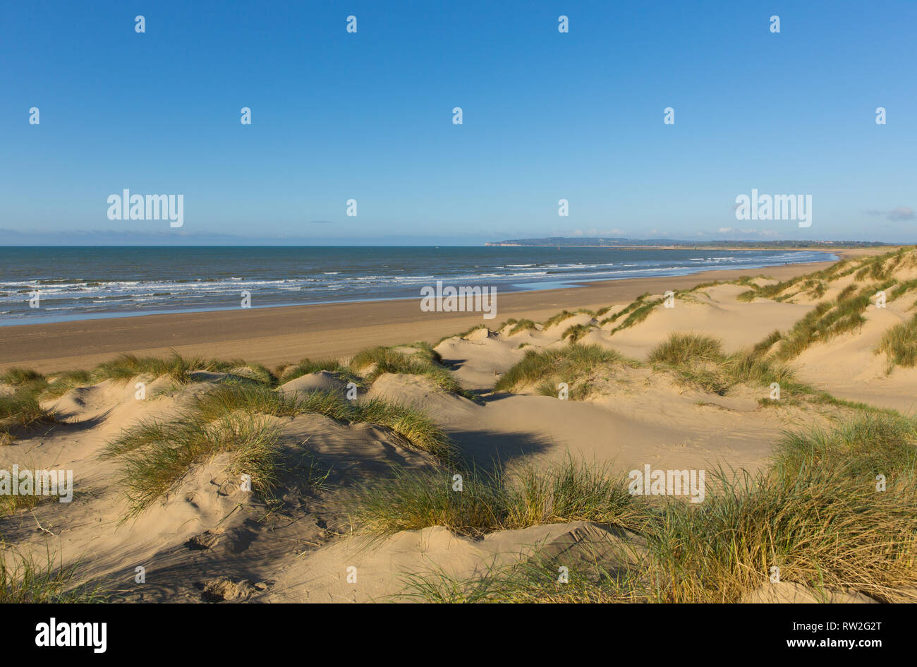 Camber Sands beach East Sussex UK a beautiful sandy beach near Rye and Hastings Stock Photo