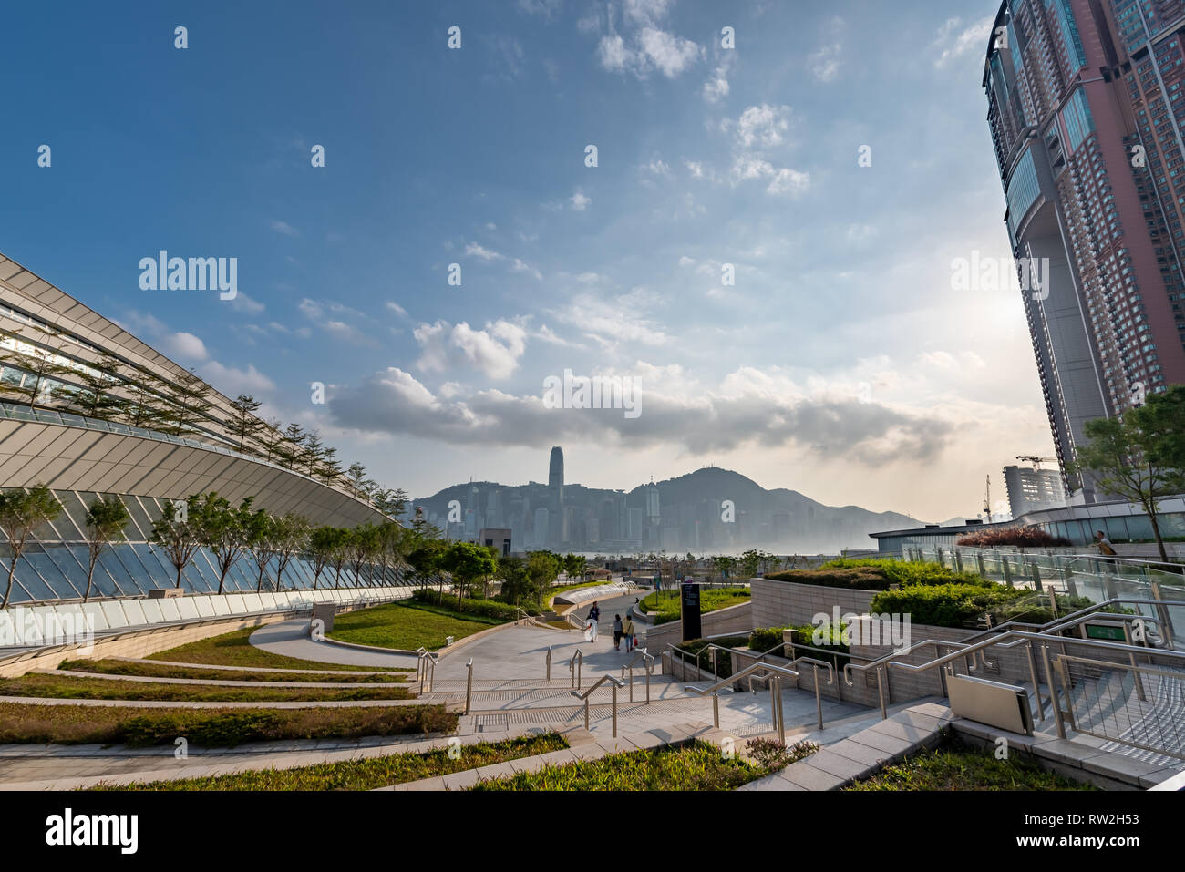 Cultural plaza above the West Kowloon Terminus of Guangzhou-Shenzhen ...