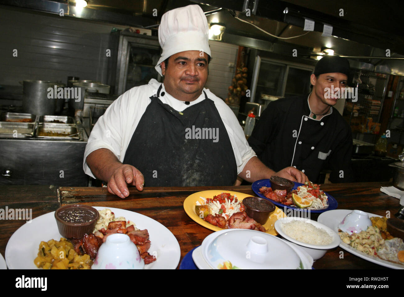 Chefs in La Casona Tipica, San Jose, Costa Rica Stock Photo