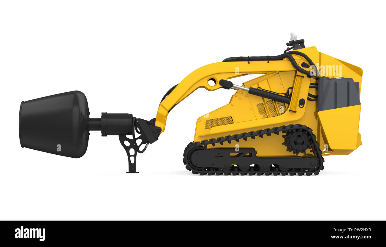 Skidsteer Concrete Mixer Isolated Stock Photo Alamy