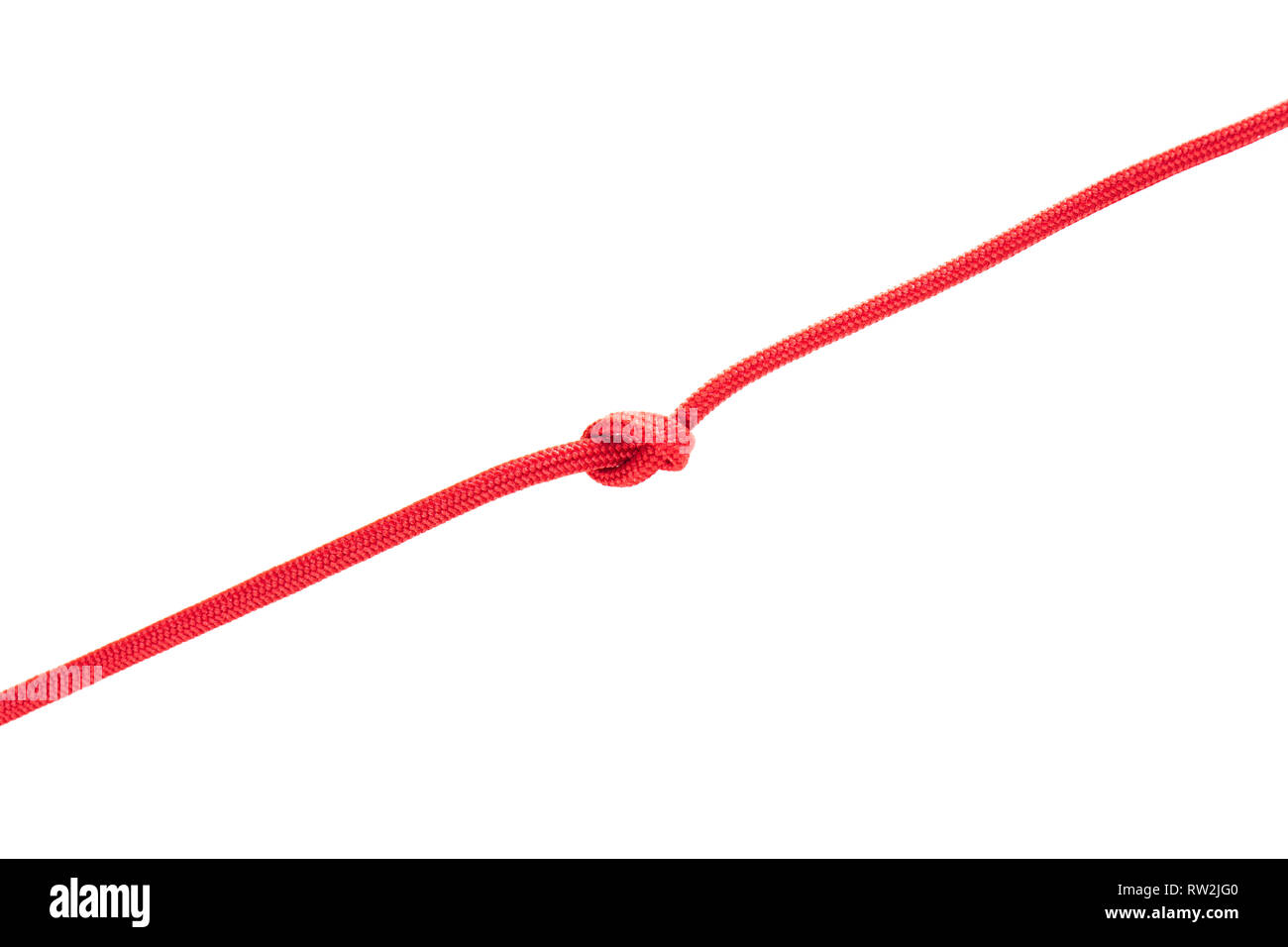 red shoe laces with a knot against white background Stock Photo Alamy