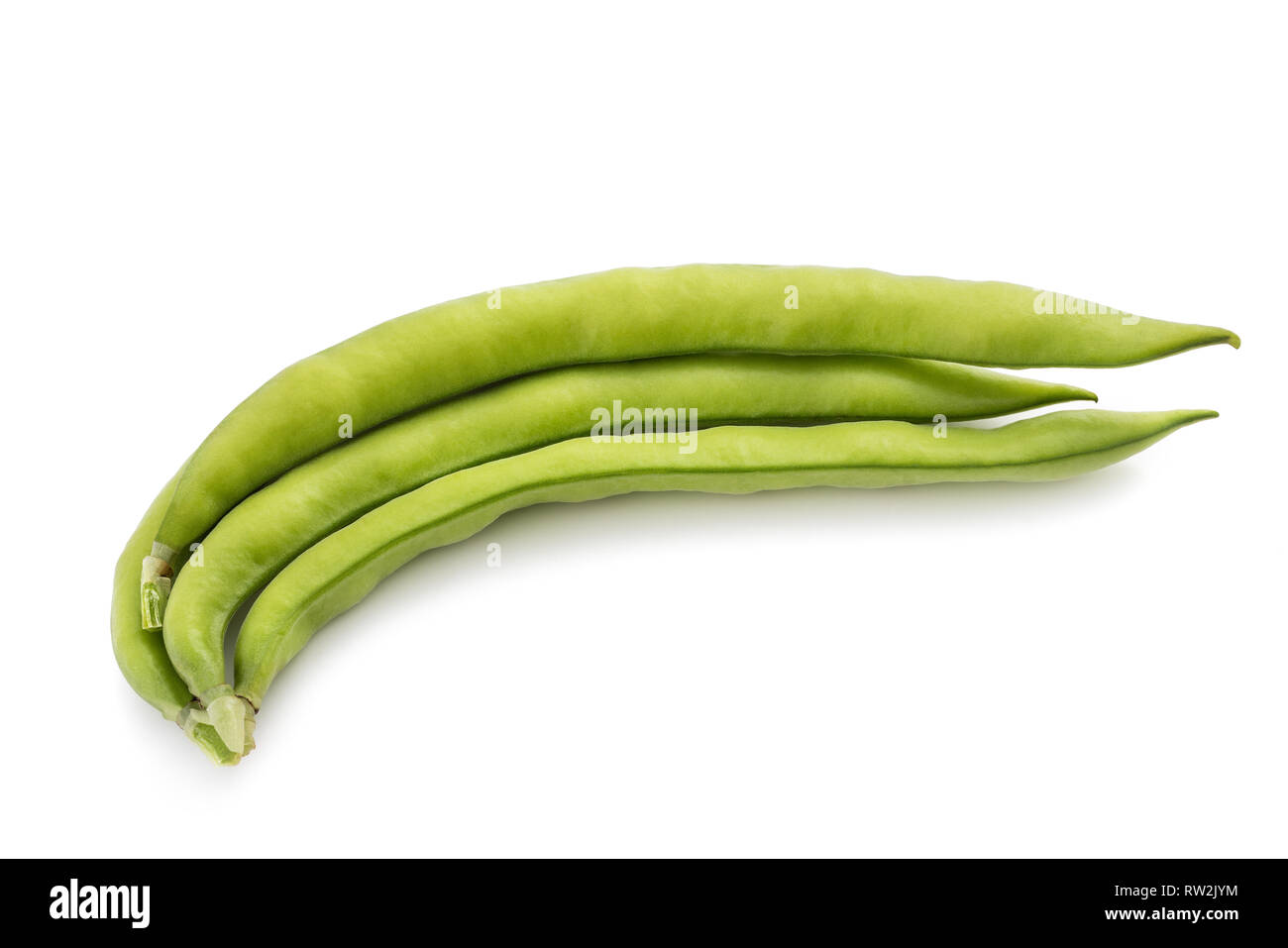 Fava pods  isolated on  white background Stock Photo