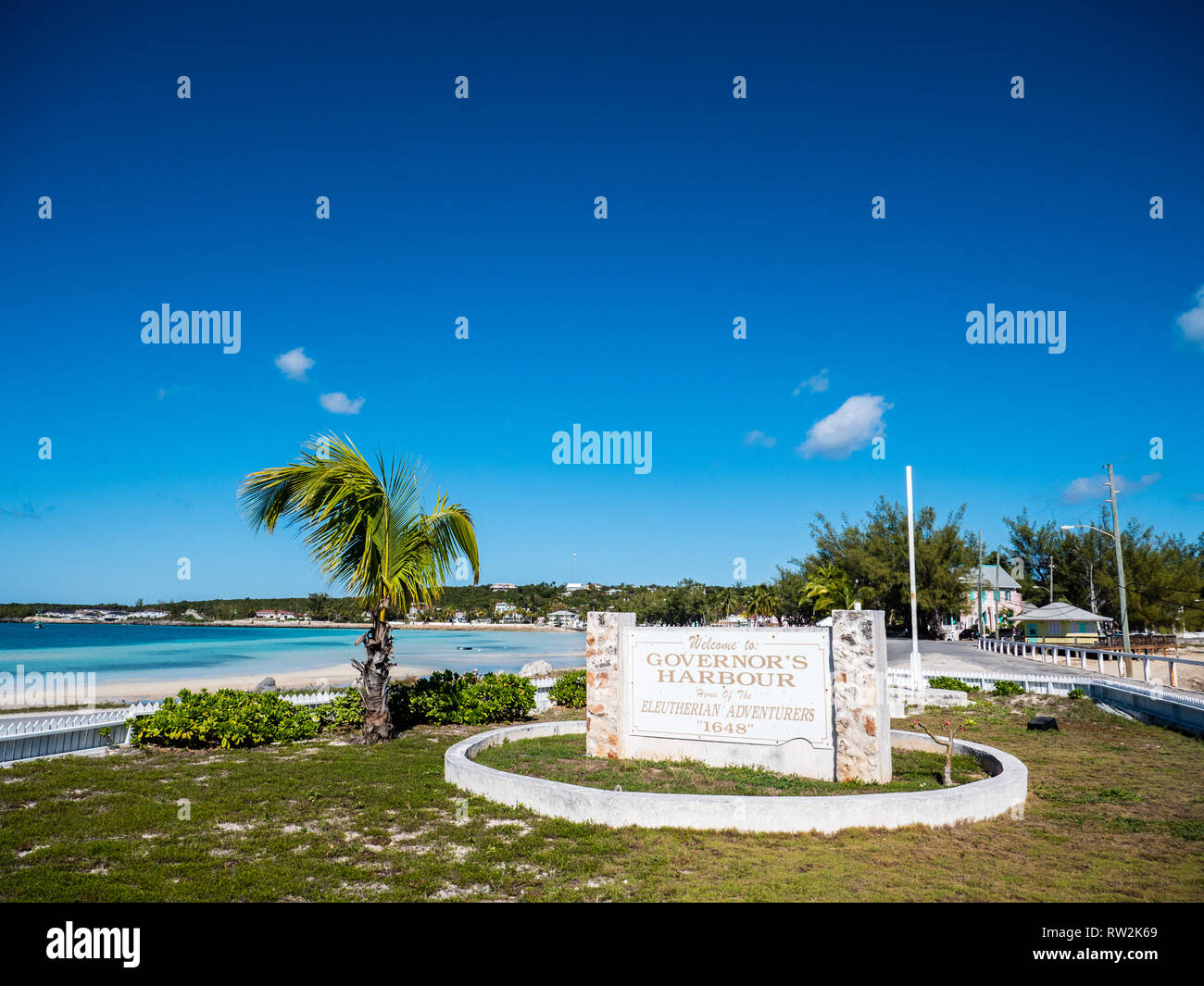 Eleutheran Adventurers, Town Sign Governor's Harbour,The Bahamas