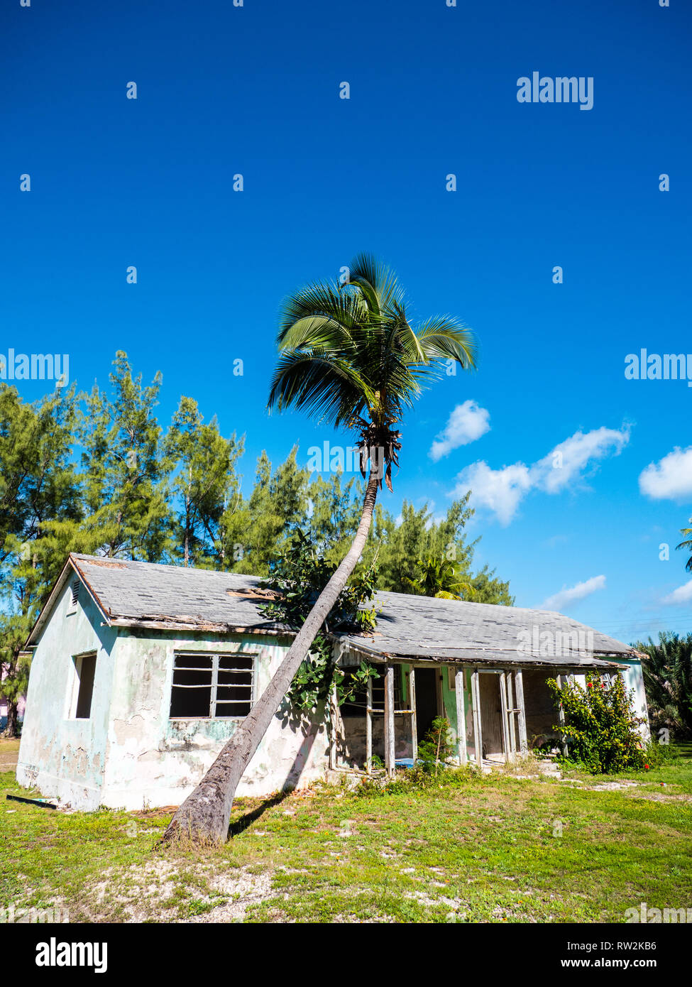 Hurricane Damaged House, Governors Harbour, Eleuthera, The Bahamas, The