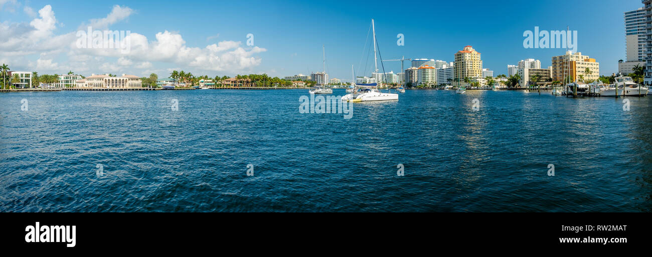 Fort Lauderdale Intracoastal Waterway close to Las Olas Blvd. Stock Photo