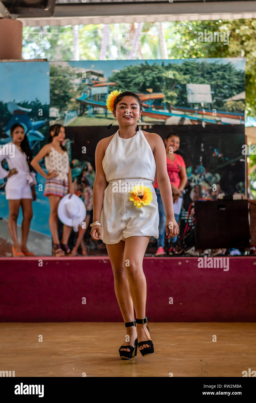 latin beauty pageant girl posing in Guatemala Stock Photo