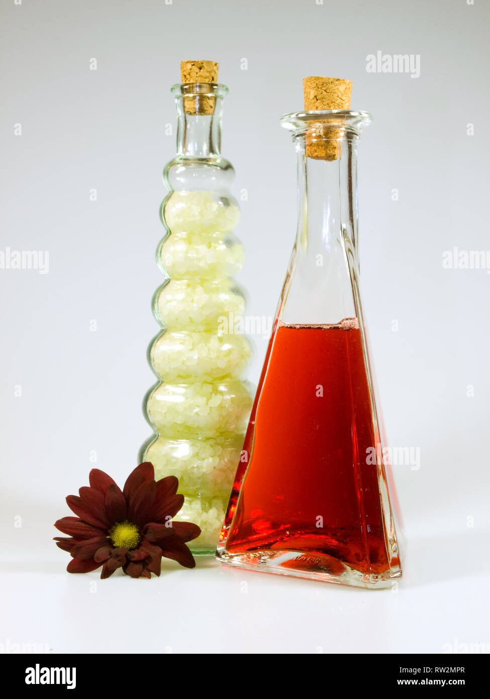 Bath ans spa acessories in red and white Stock Photo