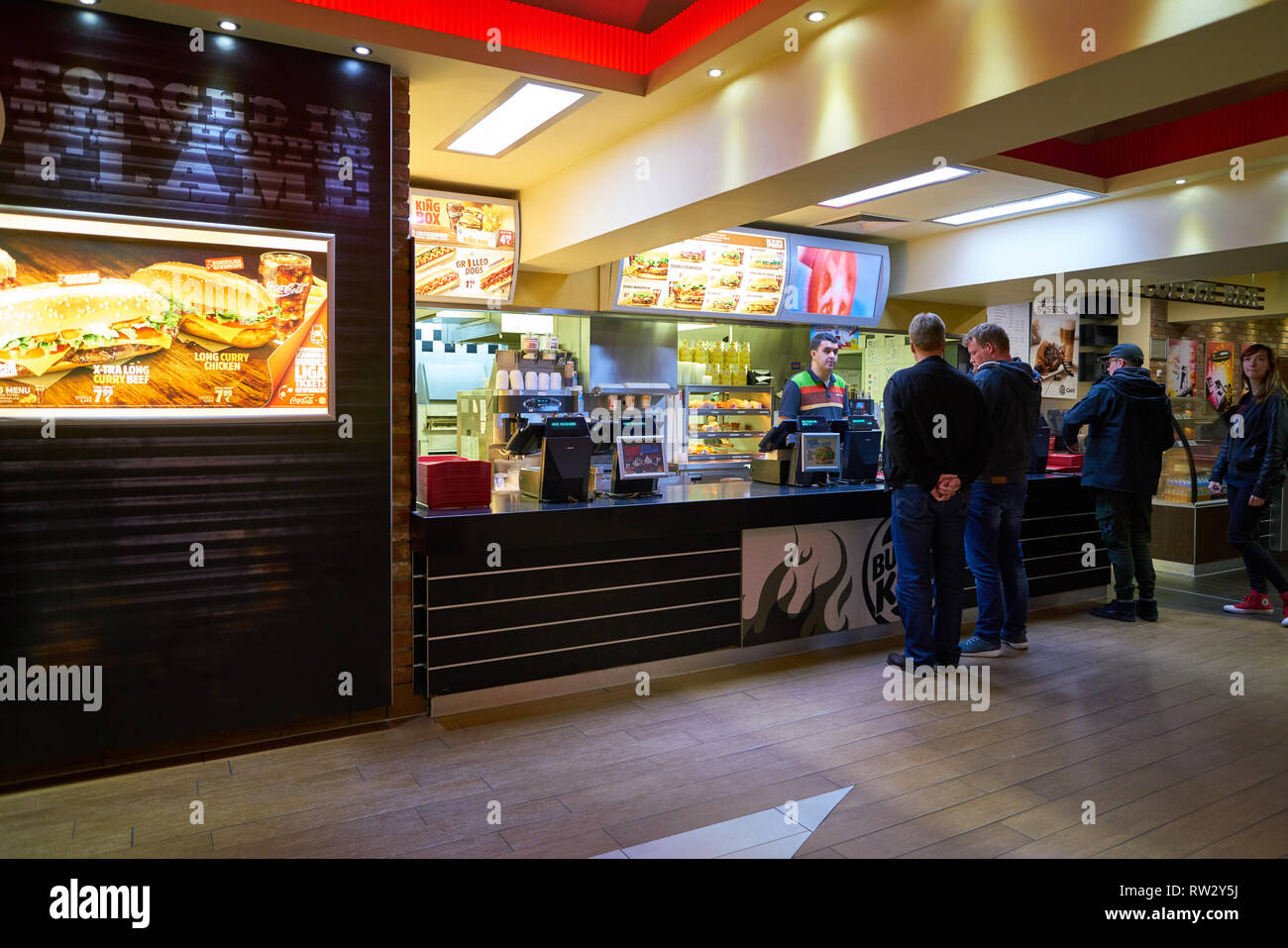 DUSSELDORF, GERMANY CIRCA SEPTEMBER, 2018 interior shot of a Burger King restaurant in