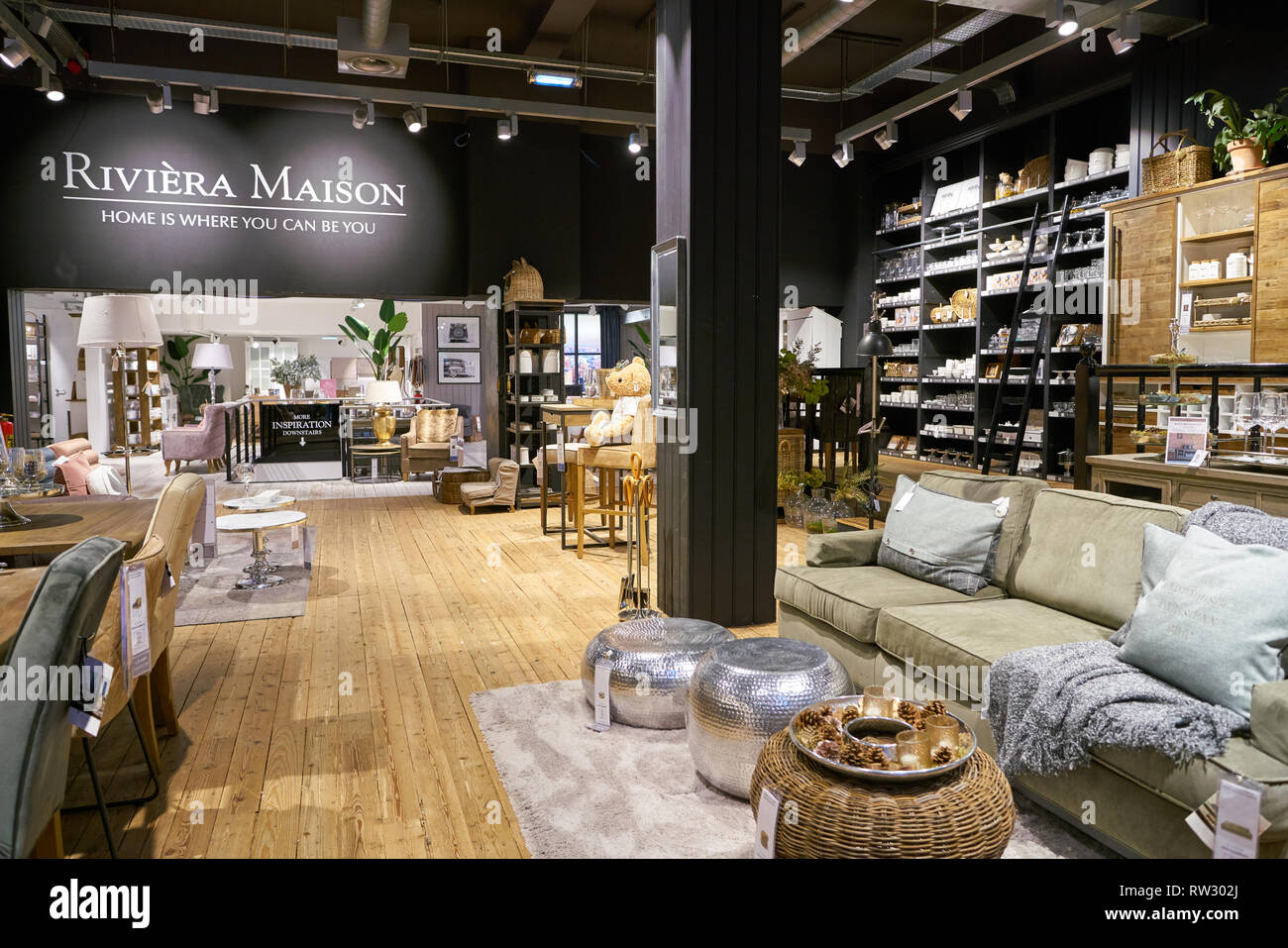 DUSSELDORF, GERMANY - CIRCA SEPTEMBER, 2018: interior shot of Riviera  Maison store in Dusseldorf Stock Photo - Alamy