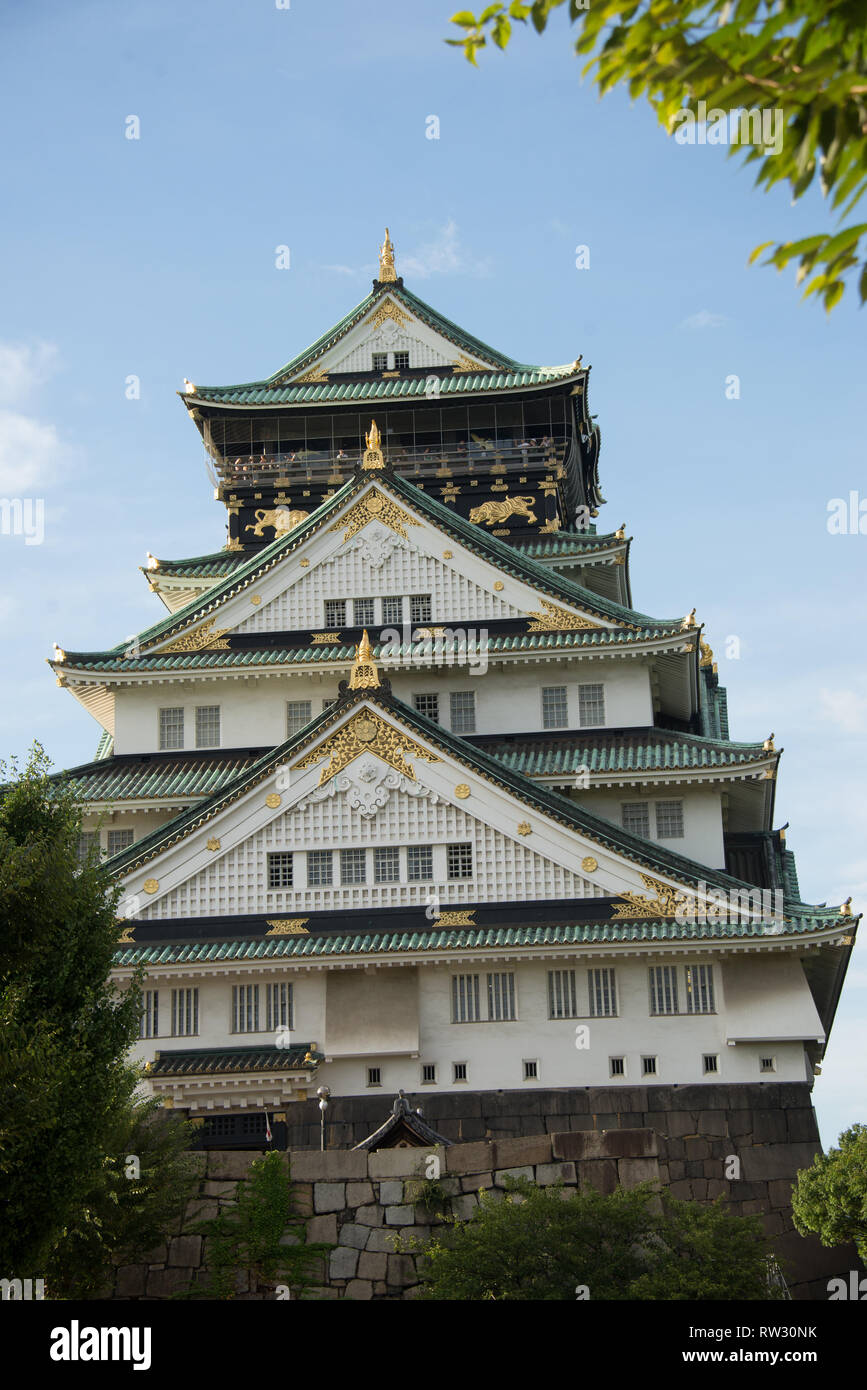 Asia, Japan, Kansai Region, Osaka, Osaka Castle Stock Photo