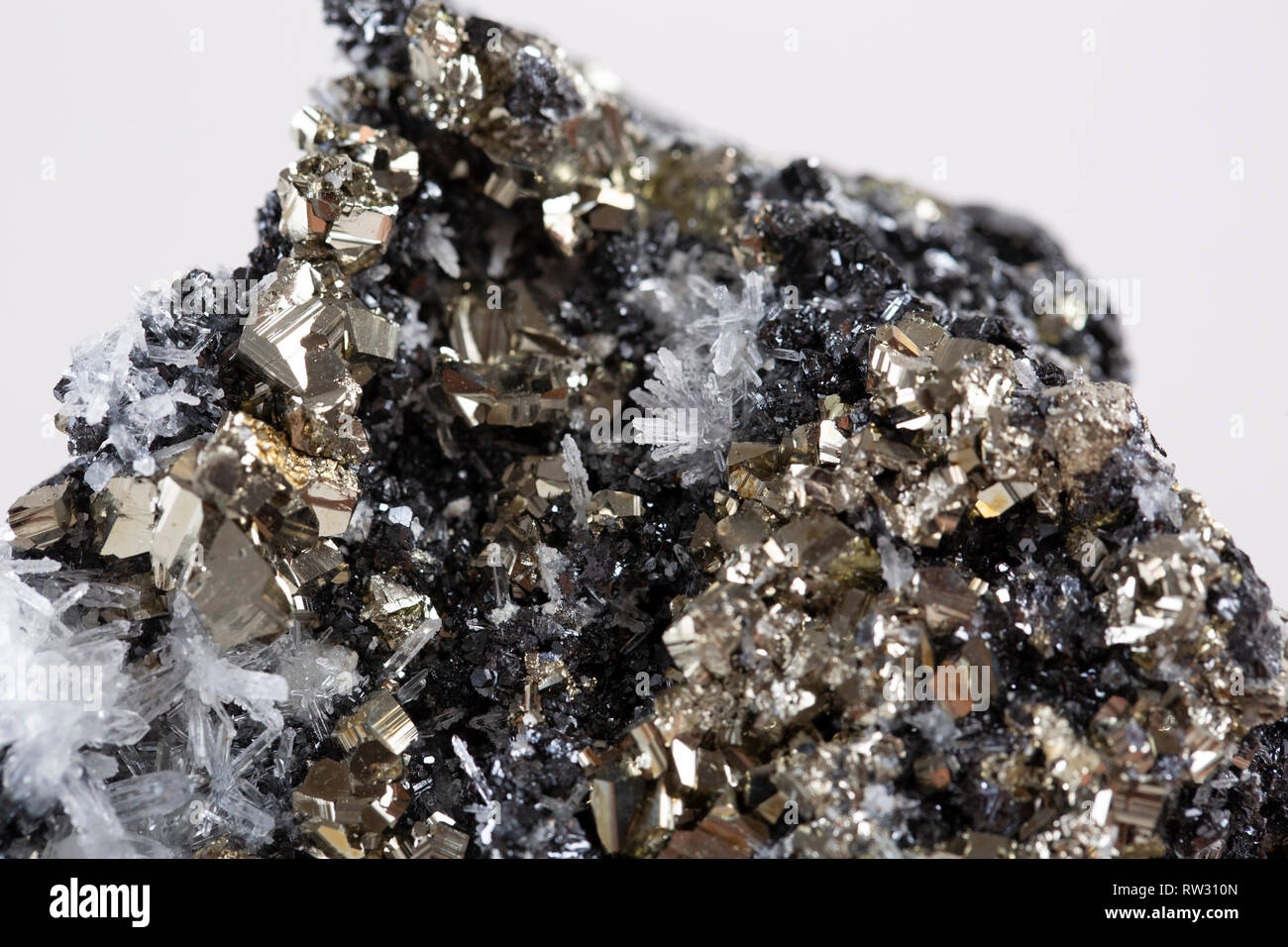 pyrite crystal mineral stone quartz gem rock geology Stock Photo - Alamy