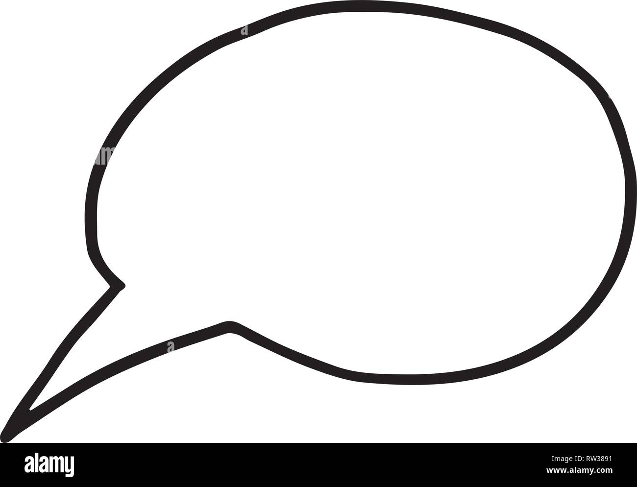 Flat hand drawn vector illustration of speech bubble. Stock Vector