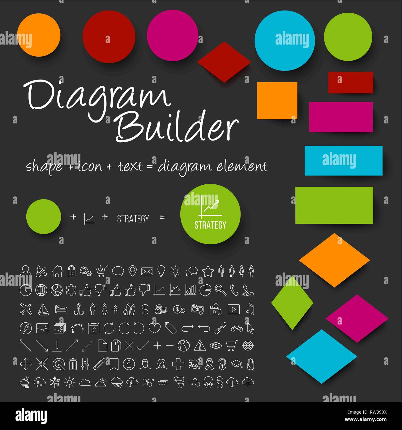 Vector schema diagram builder set - diy any diagram you need Stock ...