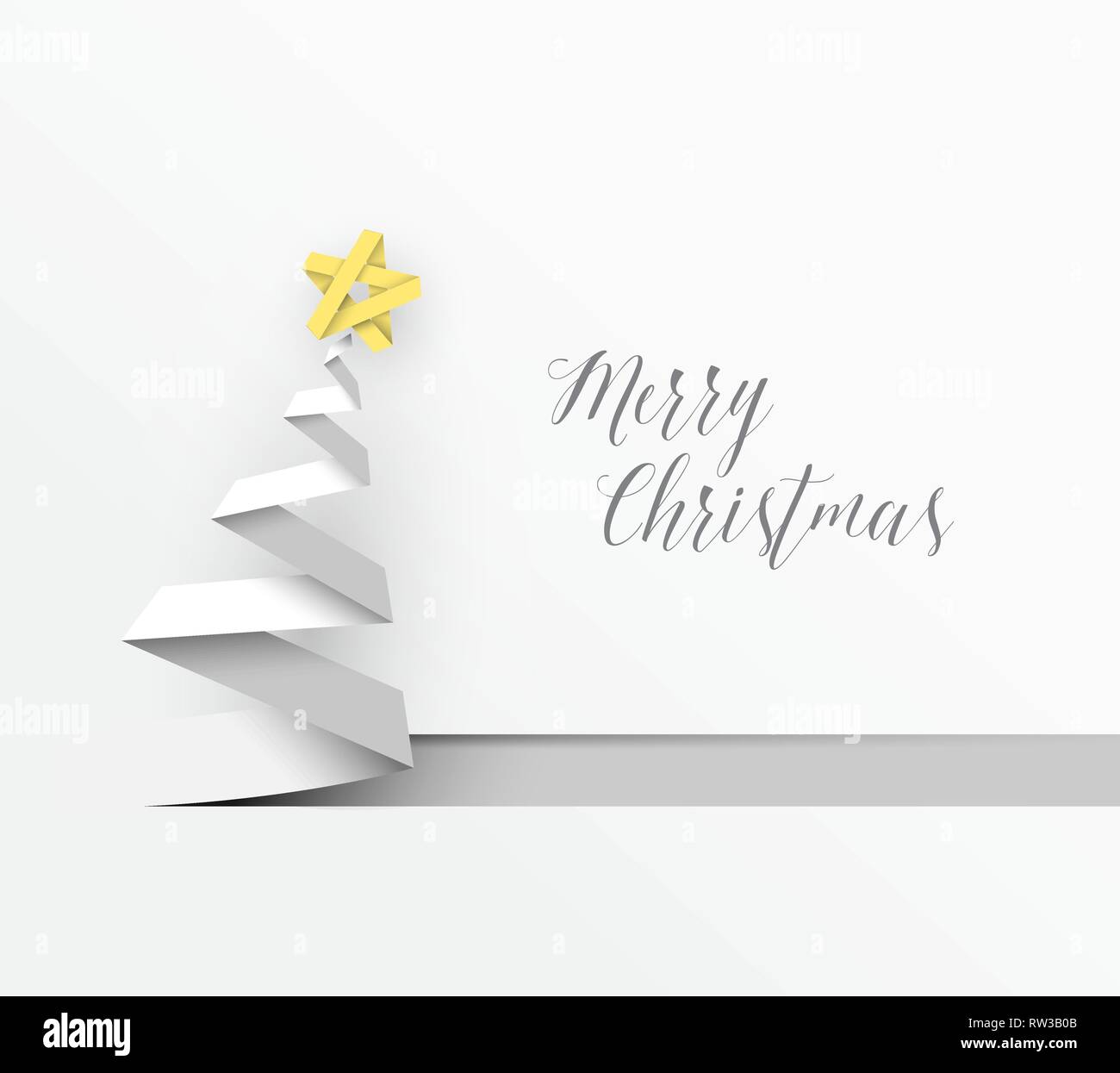 Simple vector christmas tree made from white paper stripe - original ...