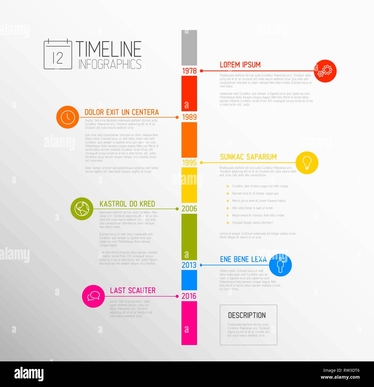 Vector Infographic timeline report template with the biggest milestones ...
