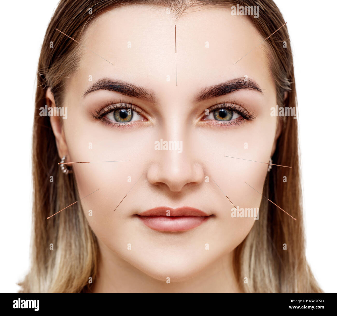Acupuncture needles face hires stock photography and images Alamy