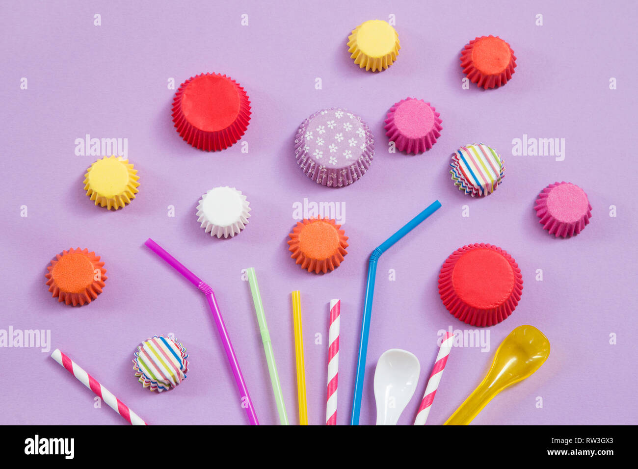 Party concept - accessory on purple background Stock Photo