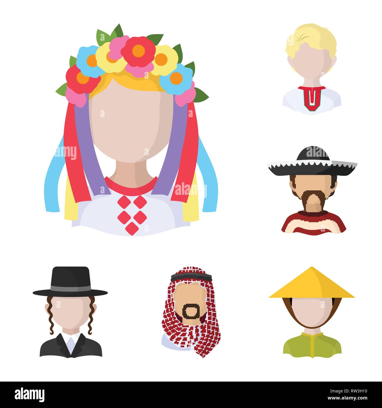 Isolated object of nation and race sign. Set of nation and user vector ...