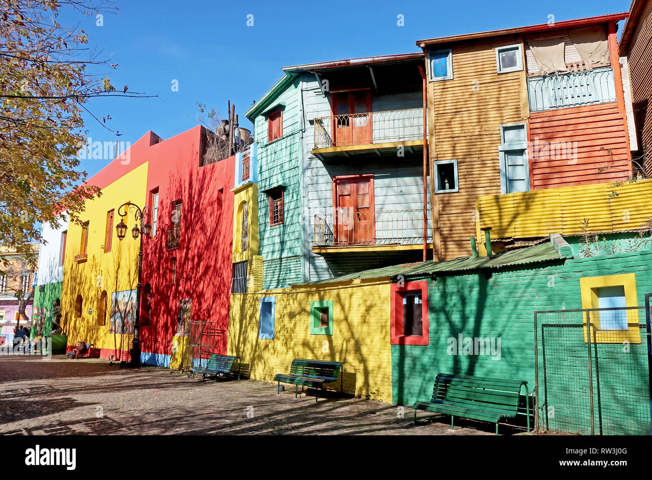 BUENOS AIRES, ARGENTINA, JUNE 18, 2018 Traditional colorful houses on
