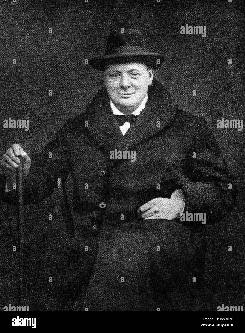 Winston Churchill as Chancellor of the Exchequer. May 1928 Stock Photo