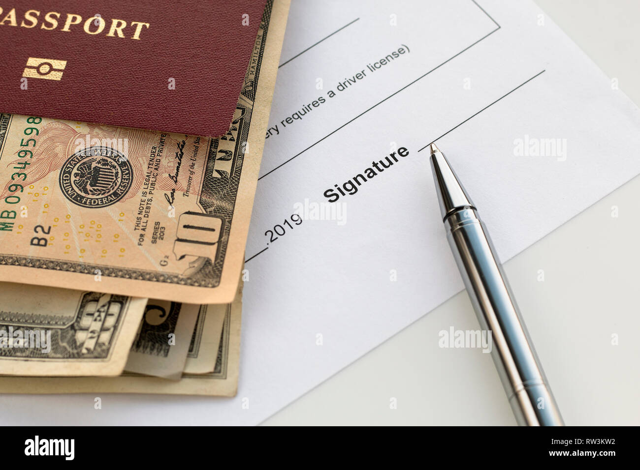 Car rental agreement hires stock photography and images Alamy