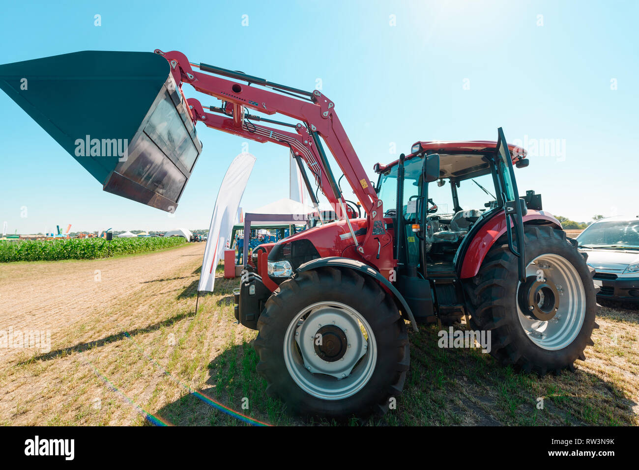 Red frontend loader Stock Photo Alamy
