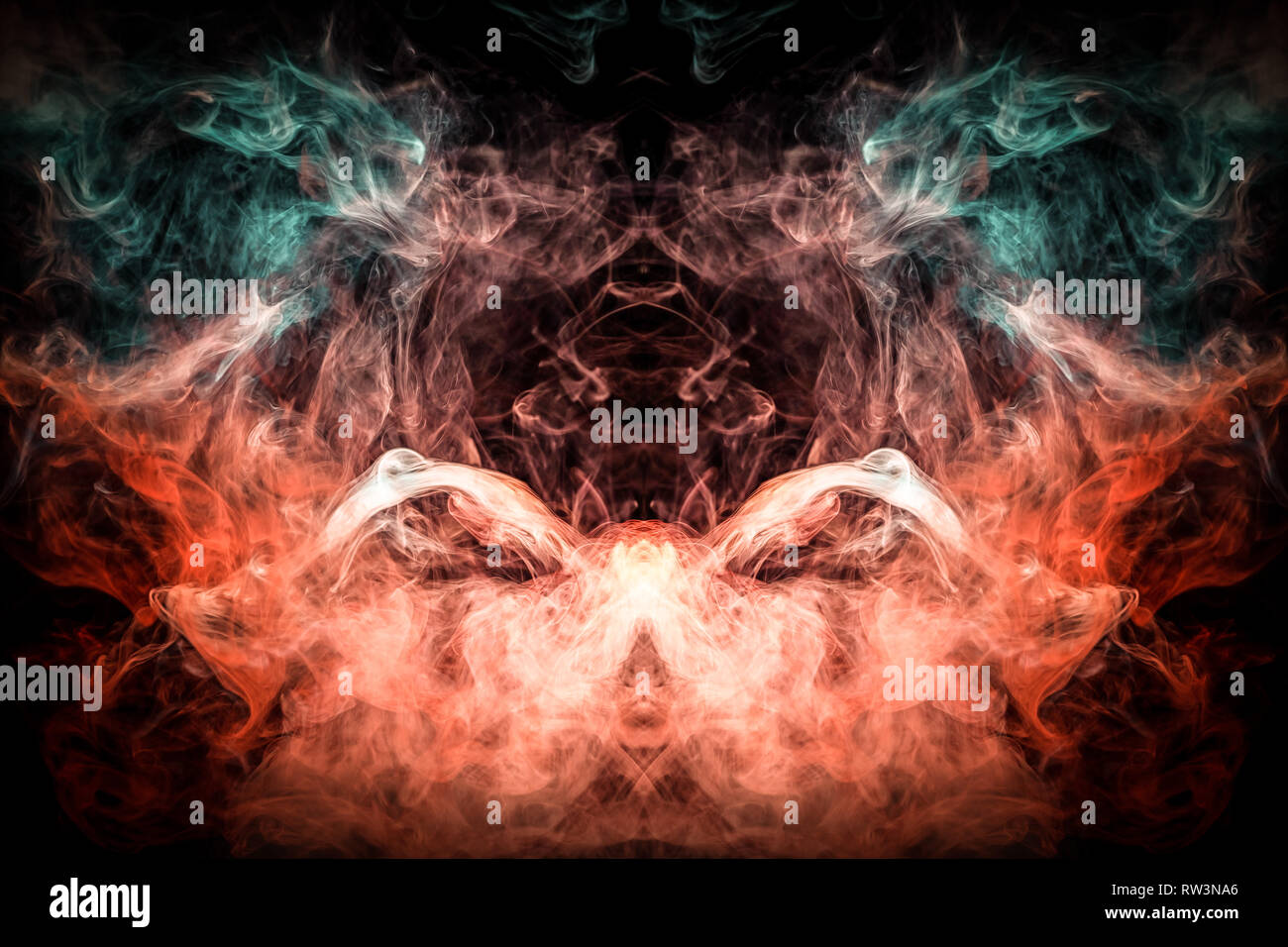 Cloud Of Blue And Red Smoke In The Form Of A Skull Monster Dragon On A Black Isolated Background Background From The Smoke Of Vape Mocap For Coo Stock Photo Alamy