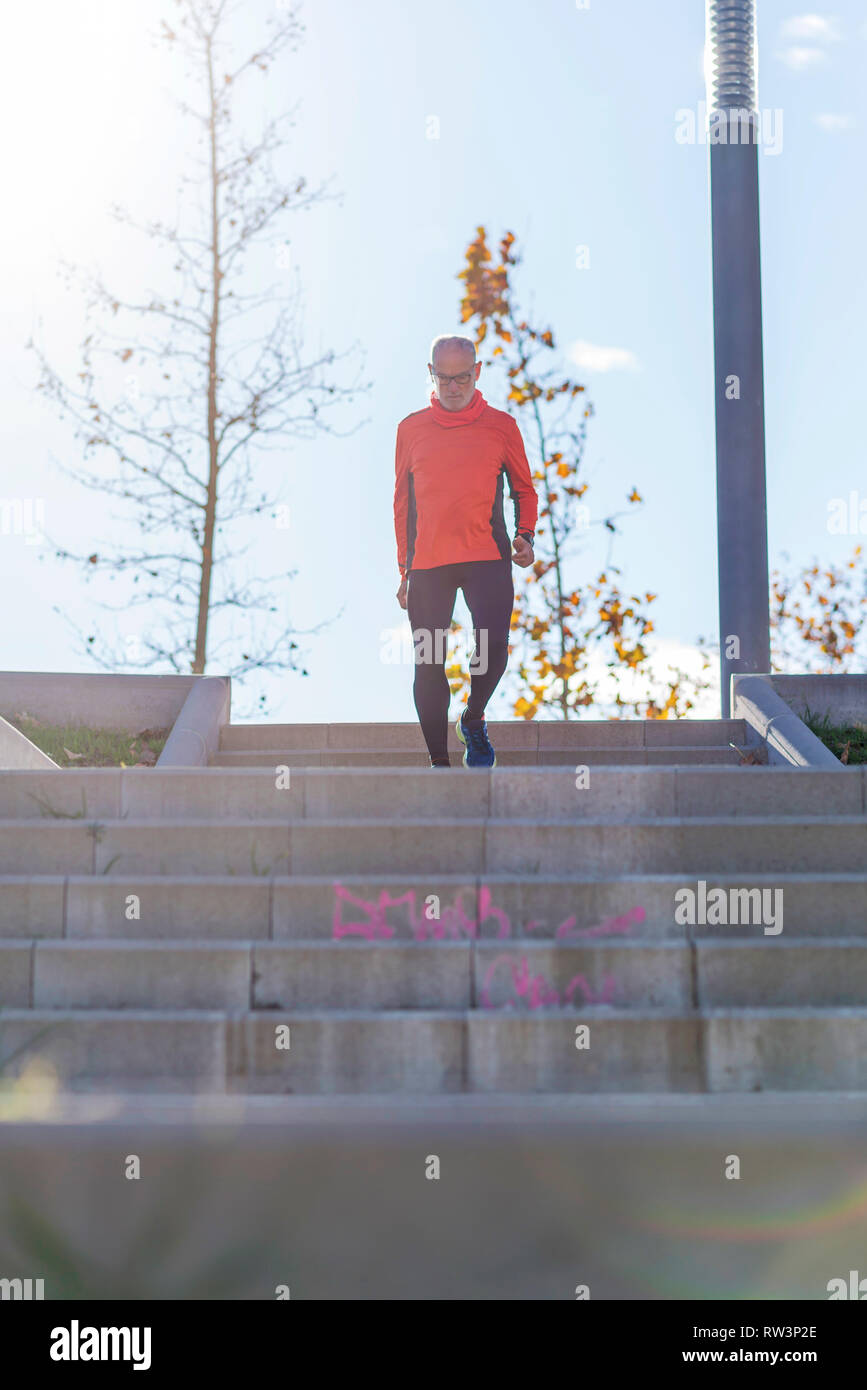 Man running up stairs training hi-res stock photography and images - Alamy