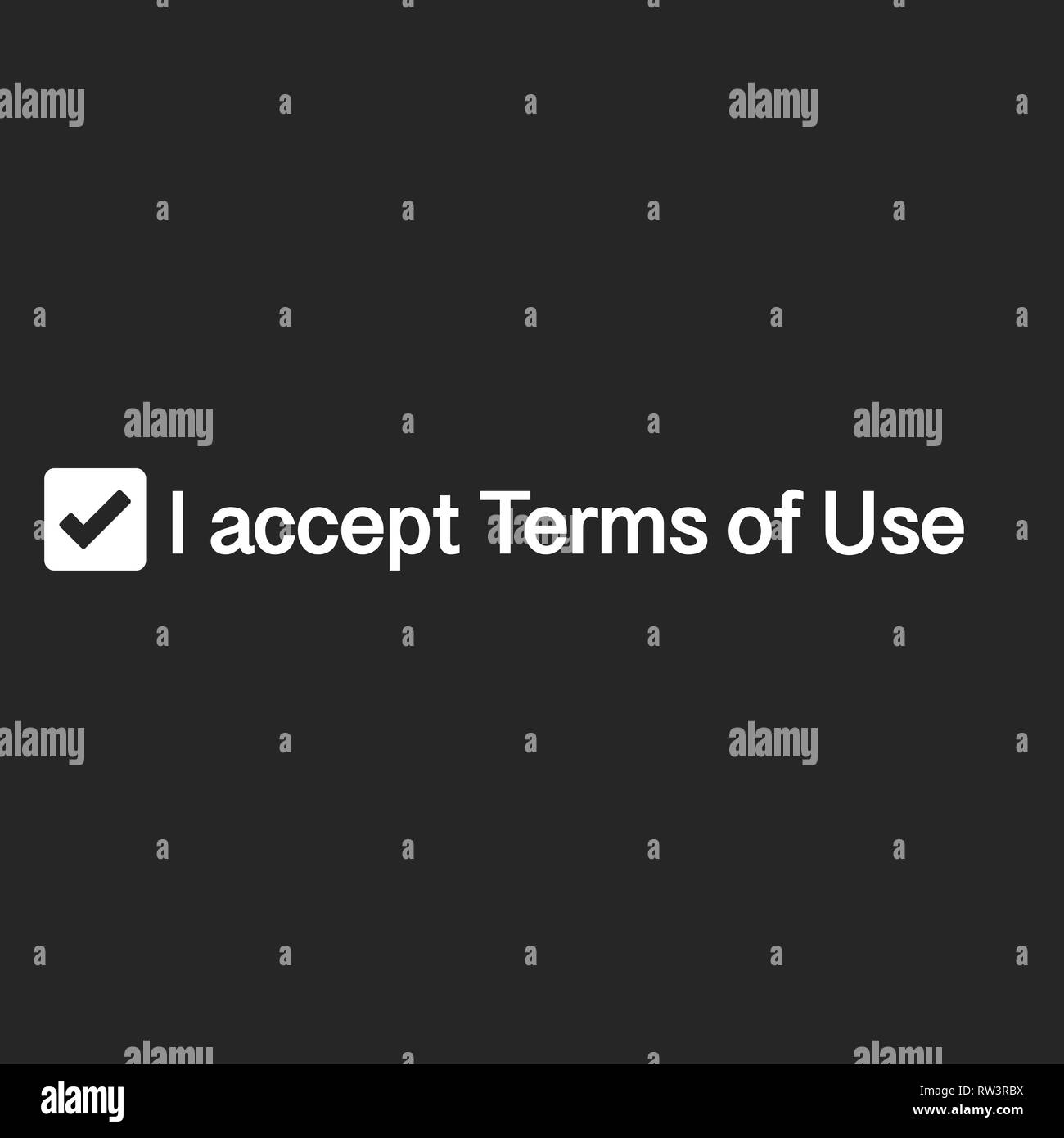 I accept terms of use web checkbox. accepting new terms, conditions, corrections in agreement, vector. Stock Vector
