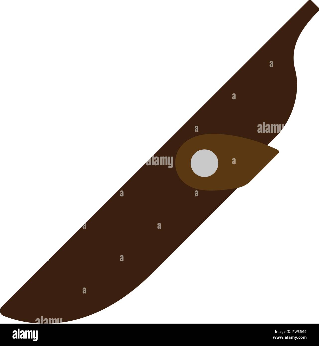 Knife scabbard icon. Flat color design. Vector illustration. Stock Vector