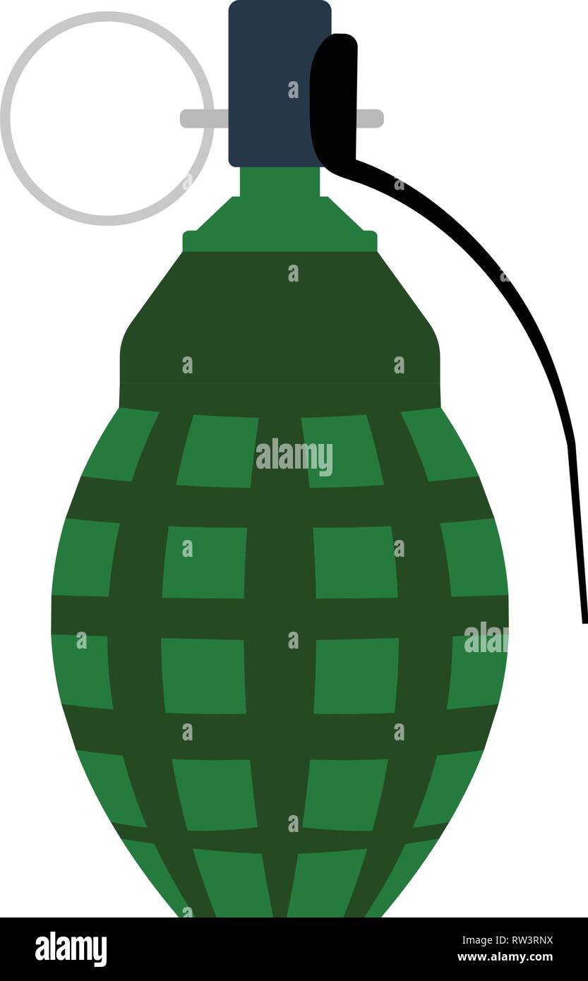 Defensive grenade icon. Flat color design. Vector illustration. Stock Vector
