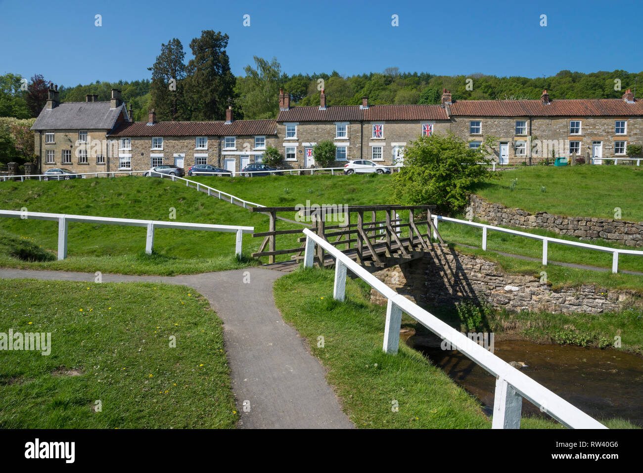 The beautiful village of Hutton-le-Hole in Ryedale, North Yorkshire, England. Stock Photo