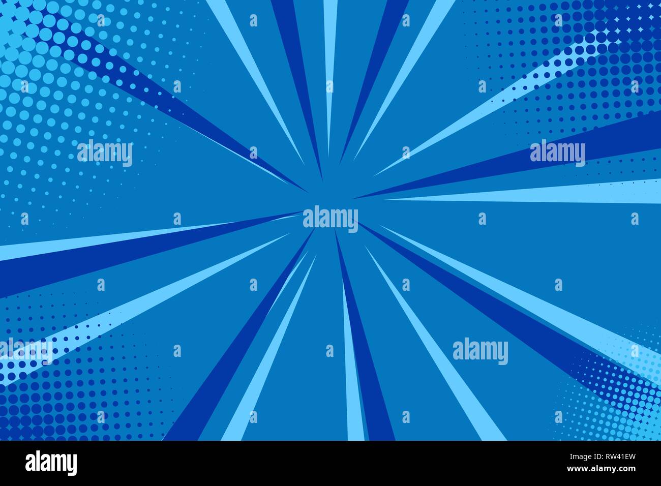 Comic book pop art strip radial backdrop Stock Vector