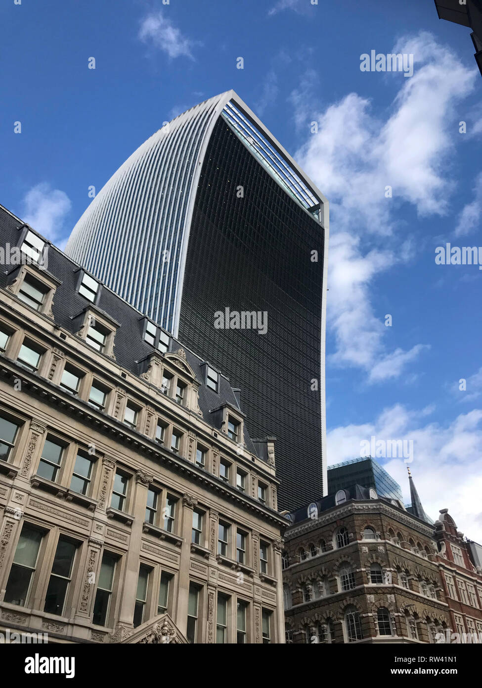 Looking up at the new Sky Garden Building in London Stock Photo