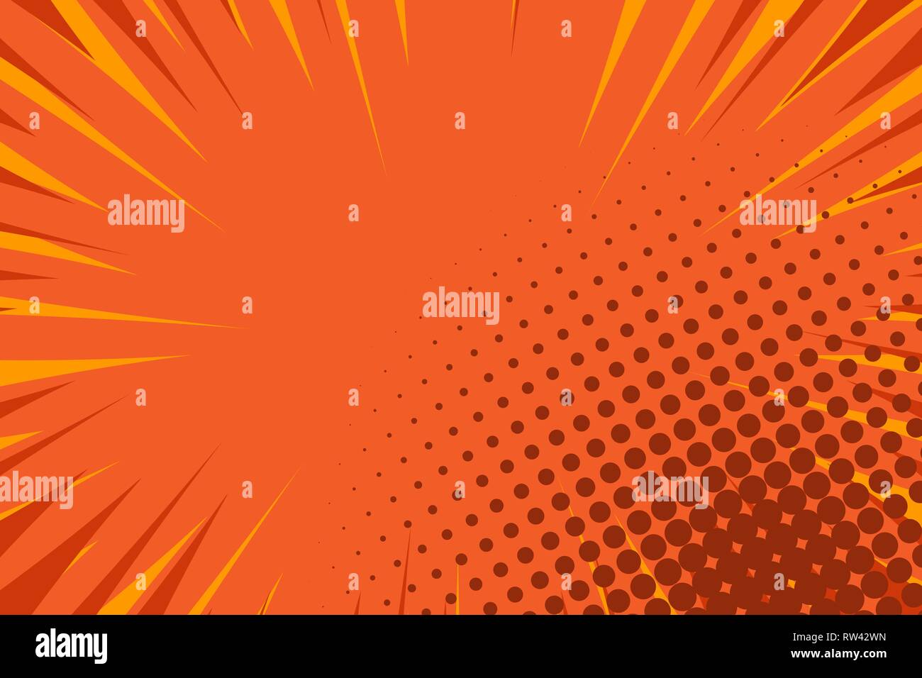 Comic book pop art strip radial backdrop Stock Vector